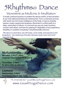 5Rhythms Dance weekly classes with Geash 5Rhythms Dance weekly classes with Geash